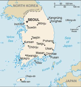 South Korea - Carte
