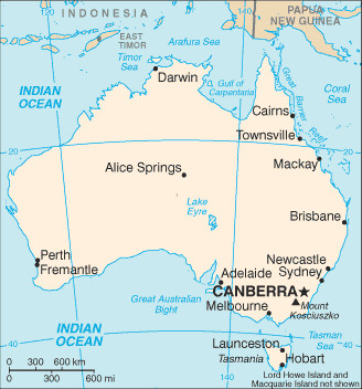 Carte de l'Australie