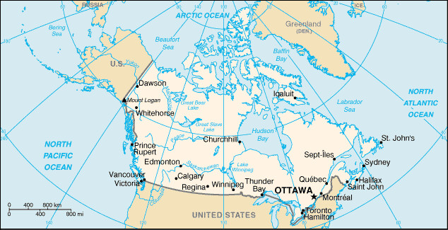 Carte du Canada