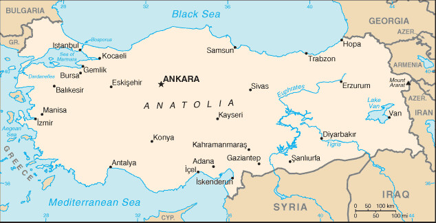Carte de la Turquie